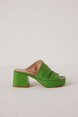 Pixy + Ruched Leather Mules