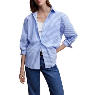 Mango + Oversize Long Sleeve Button-Up Shirt