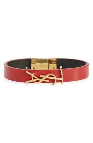 Saint Laurent + YSL Leather Bracelet