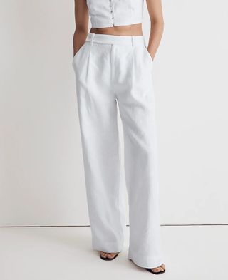 Madewell + The Harlow Wide-Leg Pant in 100% Linen