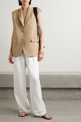 Anine Bing + Tay Wool-Twill Vest