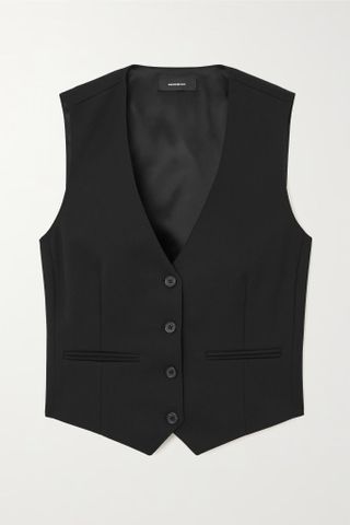Wardrobe.NYC + Cropped Grain de Poudre Wool Vest