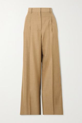 Burberry + Pleated Wool-Blend Straight-Leg Pants