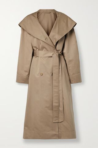 The Row + Augusta Double-Breasted Belted Cotton and Silk-Blend Poplin Coat
