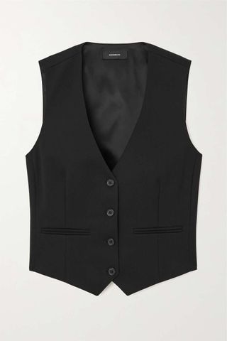 Wardrobe.NYC + Cropped Grain De Poudre Wool Vest