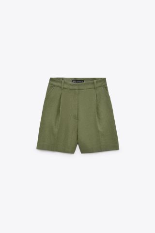Zara + Linen-Blend Shorts