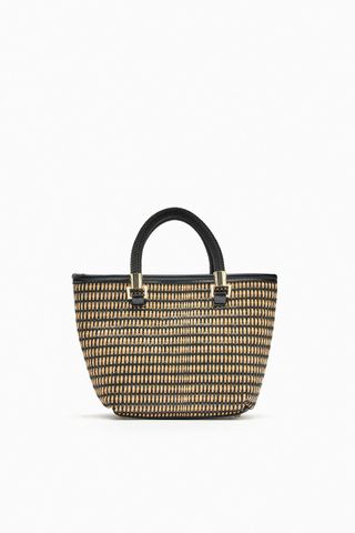 Zara + Woven Mini Tote Bag