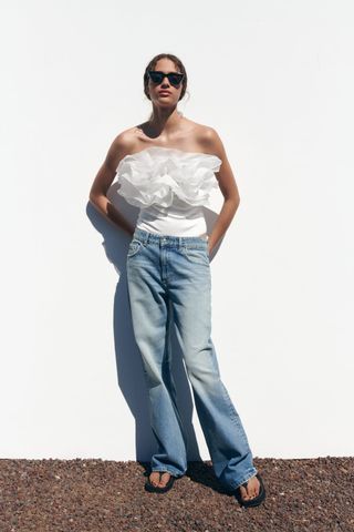 Zara + Organza Ruffle Bodysuit