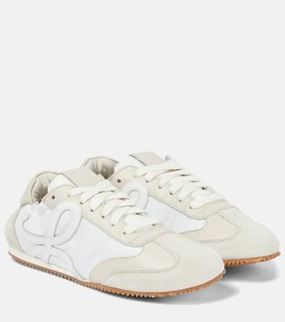 Loewe + Ballet Runner Leather and Suede Sneakers