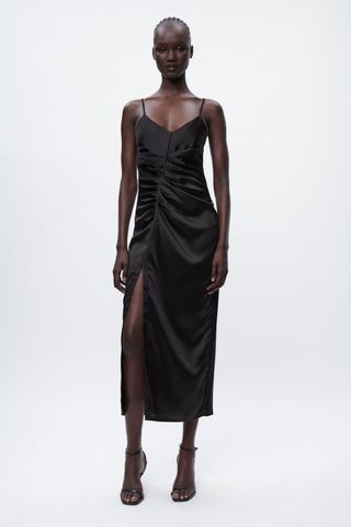 Zara + Gathered Slip Dress