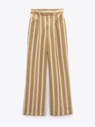 Zara + High-Waisted Jacquard Pants