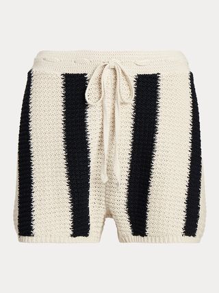 Polo Ralph Lauren + Striped Cotton-Linen Drawstring Short