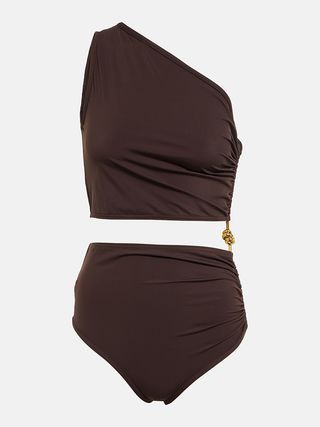 Bottega Veneta + Asymmetric Cutout Swimsuit