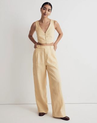 Madewell + The Harlow Wide-Leg Pant in 100% Linen