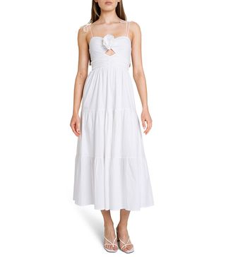 WAYF + Victoria Tiered Ruffle Stretch Cotton Dress