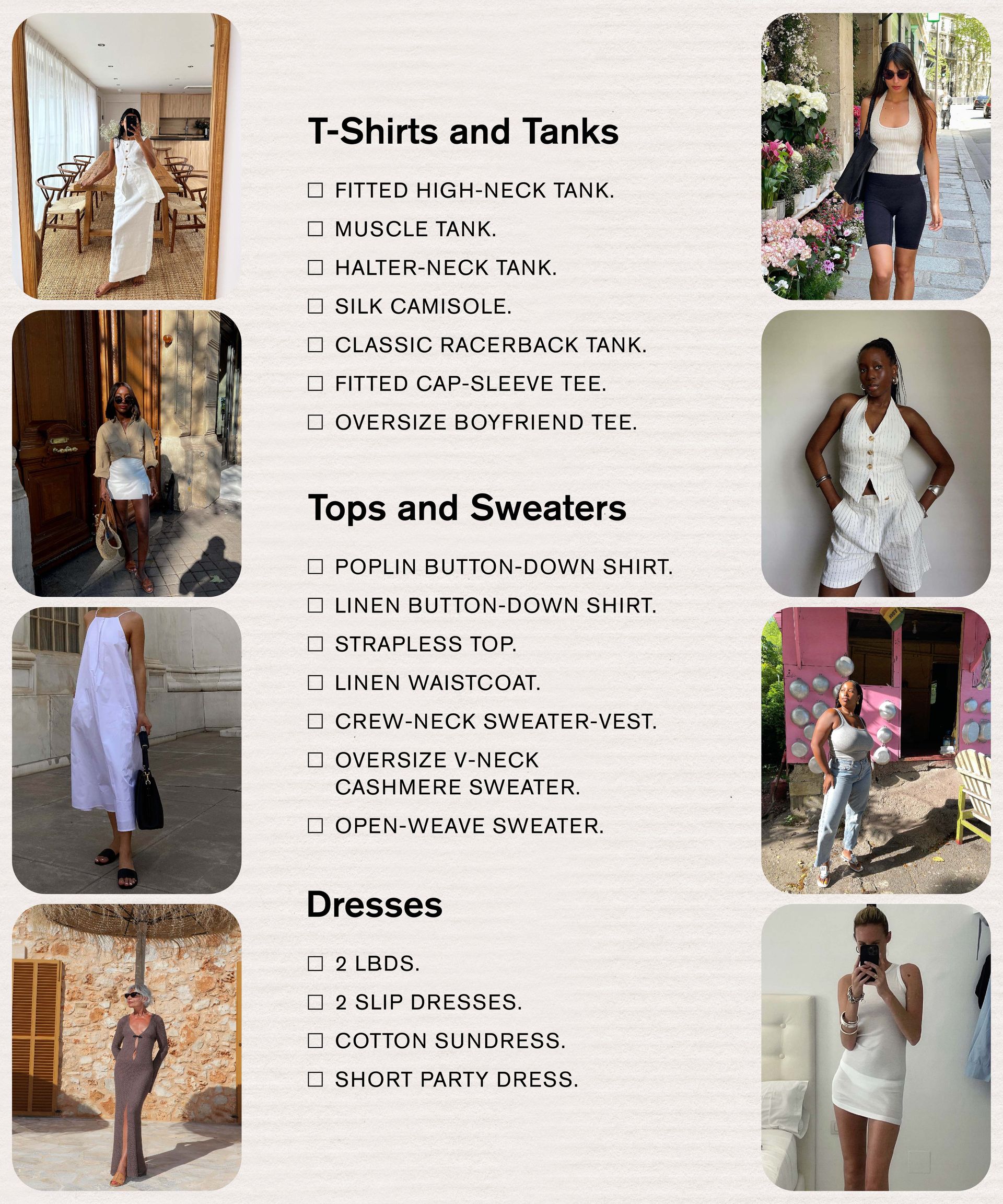 The 69-Piece Summer-Wardrobe Checklist You Need This Season | Who What Wear