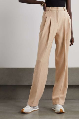 The Frankie Shop + Layton Pleated Wool-Blend Straight-Leg Pants