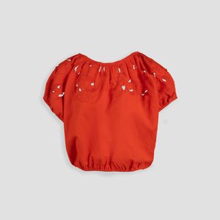 unsubscribed + Open Eyelet Bubble Shell Top