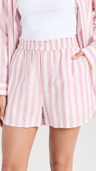 Madewell + Pull-On Shorts in Striped Signature Poplin