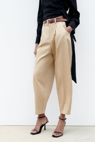 Zara + Belted Chino Pants