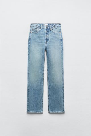 Zara + High Rise Stove Pipe Jeans