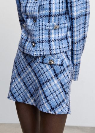 Mango + Check Tweed Miniskirt