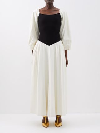 Gabriela Hearst + Lani Puff-Sleeve Silk Dress