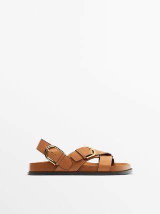 Massimo Dutti + Criss-Cross Sandals With Buckle
