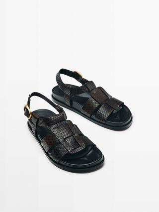 Massimo Dutti + Flat Sandals With Wide Straps