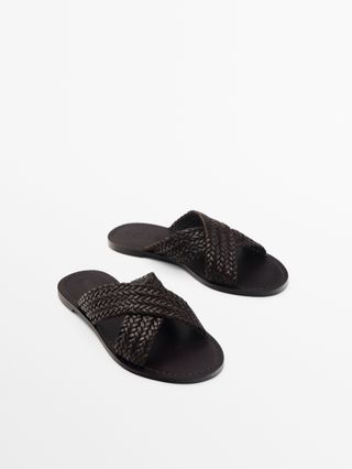 Massimo Dutti + Crossover Vamp Plaited Sandals