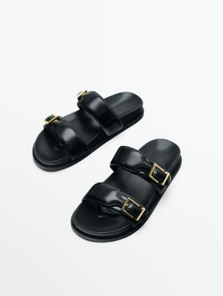 Massimo Dutti + Sandals With Two Buckles