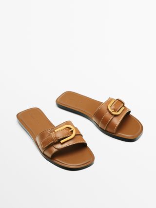 Massimo Dutti + Flat Leather Sandals