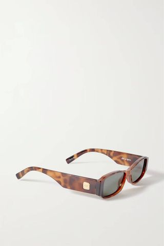 Le Specs + Tres Gauche Small Rectangular-Frame Tortoiseshell Acetate Sunglasses