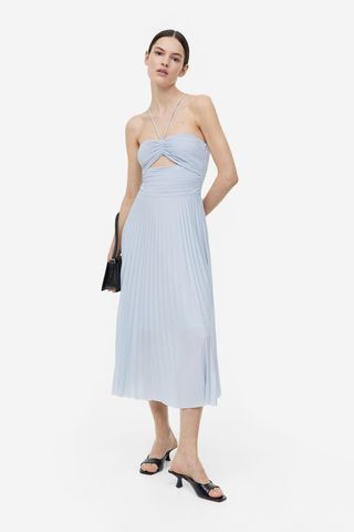 H&M + Pleated Halterneck Dress
