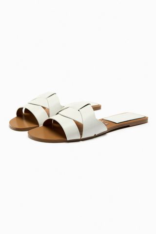 Zara + Flat-Crossed Leather Sandals