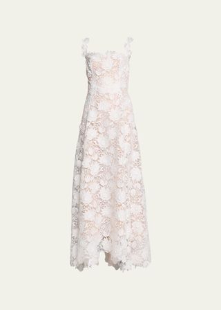Oscar de la Renta + Water Lily Guipure Lace Maxi Dress