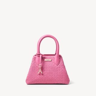 Aspinal of London + Paris Bag in Raspberry Woven Leather