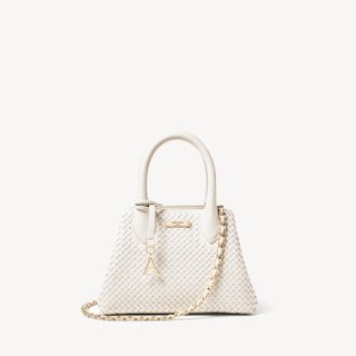 Aspinal of London + Paris Bag in Sugar White Woven Leather