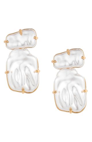 Ettika + Double Imitation Pearl Post Earrings