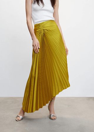 Mango + Pleated Asymmetric Skirt