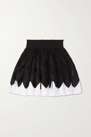 Alaïa + Two-Tone Pleated Stretch-Knit Mini Skirt