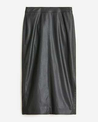J.Crew + No. 3 Pencil Skirt in Faux Leather