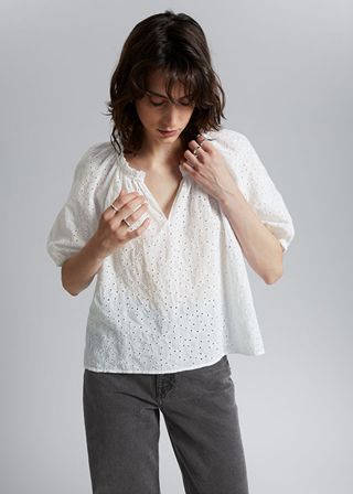 & Other Stories + Loose-Fit Frilled Edge Blouse