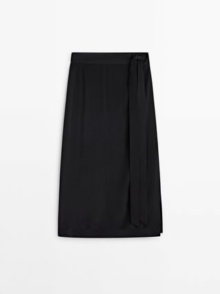 Massimo Dutti + Contrast Flowing Midi Skirt