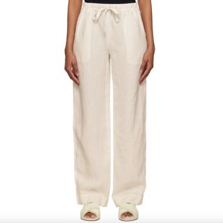 Vince + Off-White Tie-Front Pull-On Trousers