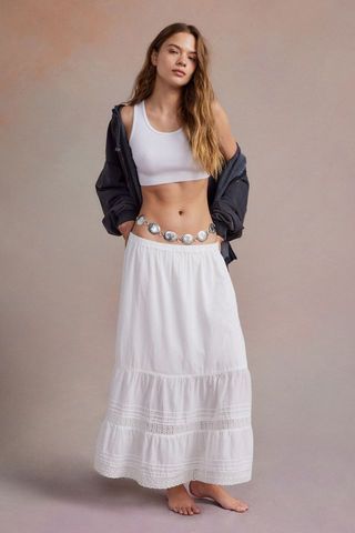 Urban Outfitters + Emelie Tiered Midi Skirt