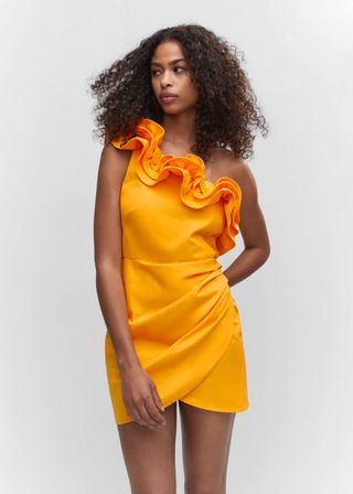 Mango + Asymmetric Ruffled Dress