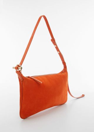 Mango + Leather Bag With Metallic Detail