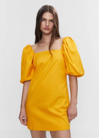Mango + Puffed Sleeves Short Dress
