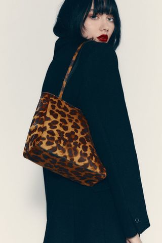 Zara + Animal Print Leather Mini Bag